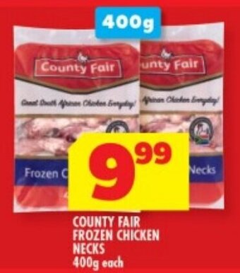 Usave COUNTY FAIR FROZEN CHICKEN NECKS 400g each offer