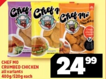 Usave CHEF MO CRUMBED CHICKEN all variants 400g/520g each offer