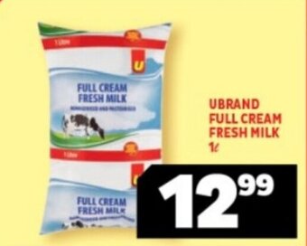 Usave UBRAND FULL CREAM FRESH MILK 1L offer