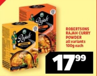 Usave ROBERTSONS RAJAH CURRY POWDER all variants 100g each offer