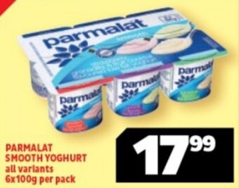 Usave PARMALAT SMOOTH YOGHURT all variants 6x100g per pack offer
