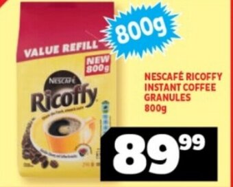 Usave NESCAFÉ RICOFFY INSTANT COFFEE GRANULES 800g offer