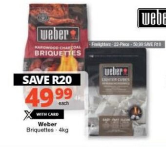 Checkers Weber Briquettes - 4kg offer