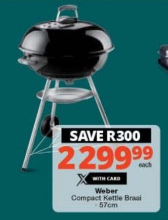 Checkers Weber Compact Kettle Braai -57cm offer