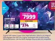 Game Samsung 58(147cm) crystal uhd 4k tv cu700 offer