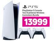 Game Ps5 console two dual sense wireless controllers bundle offer