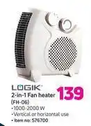 Game Logik 2 in 1 fan heater fh-06 offer