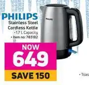 Game Philips 1.7l stainless steel cordless kettle offer