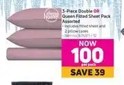 Game Always home 3 piece double or queen fitted sheet pack assorted-per pack offer