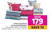 Game 3 piece comforter set assorted designs-per pack offer