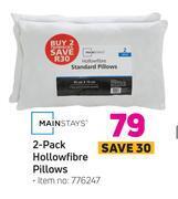 Game Mainstays 2 pack hollowfibre pillows offer