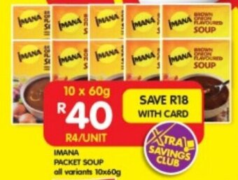 Shoprite IMANA PACKET SOUP all variants 10x60g offer