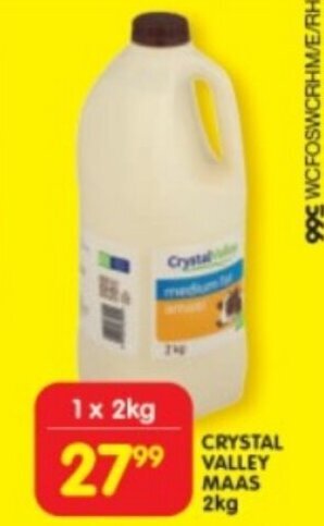 Shoprite CRYSTAL VALLEY MAAS 2kg offer