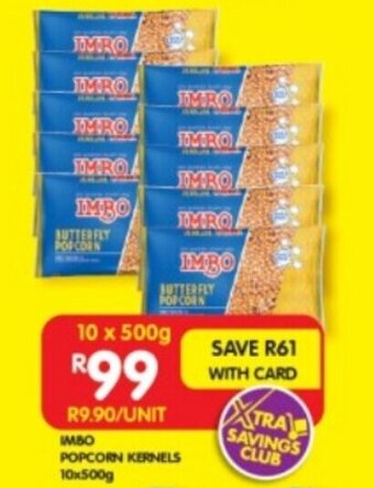 Shoprite Imbo Popcorn Kernels 10x500g offer