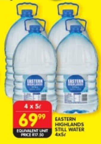 Shoprite EASTERN HIGHLANDS STILL WATER 4x5L offer