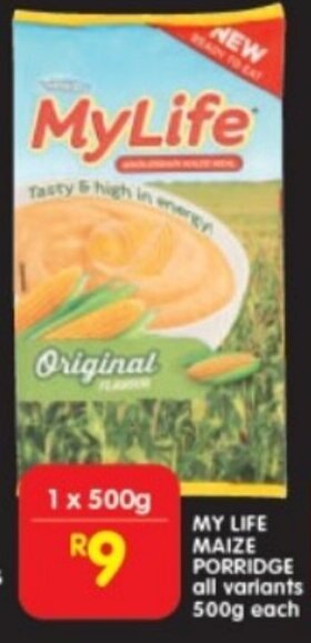 Shoprite MY LIFE MAIZE PORRIDGE all variants offer