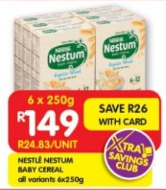 Shoprite NESTLÉ NESTUM BABY CEREAL all variants 6x250g offer