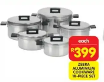 Shoprite ZEBRA ALUMINIUM COOKWARE 10-PIECE SET offer