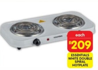 Shoprite ESSENTIALS WHITE DOUBLE SPIRAL HOTPLATE offer