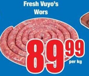 Boxer Fresh Vuyo's Wors offer