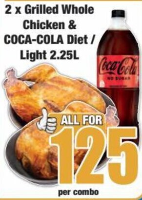 Boxer 2 x Grilled Whole Chicken & COCA-COLA Diet/ Light 2.25L offer