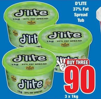 D'LITE 37% FAT SPREAD TUB