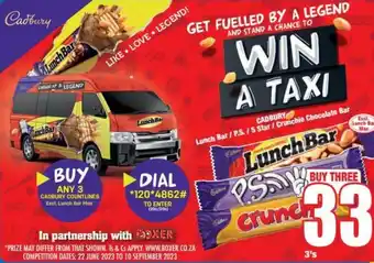 Boxer Lunch Bar / P.S. /5 Star / Crunchie Chocolate Bar offer