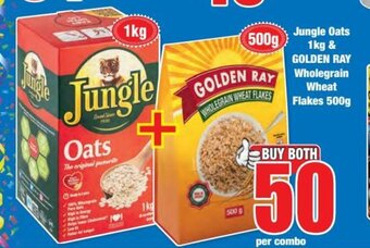 Boxer Jungle Oats 1kg & GOLDEN RAY Wholegrain Wheat Flakes 500g offer