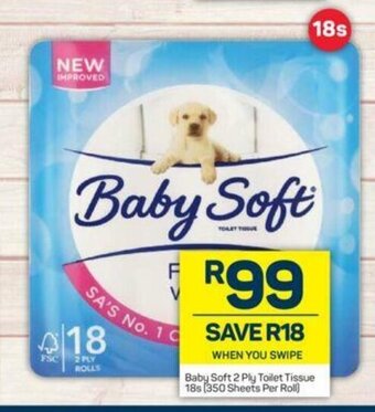 Pick n Pay Baby Soft 2 Ply Toilet Tissue 18s offer