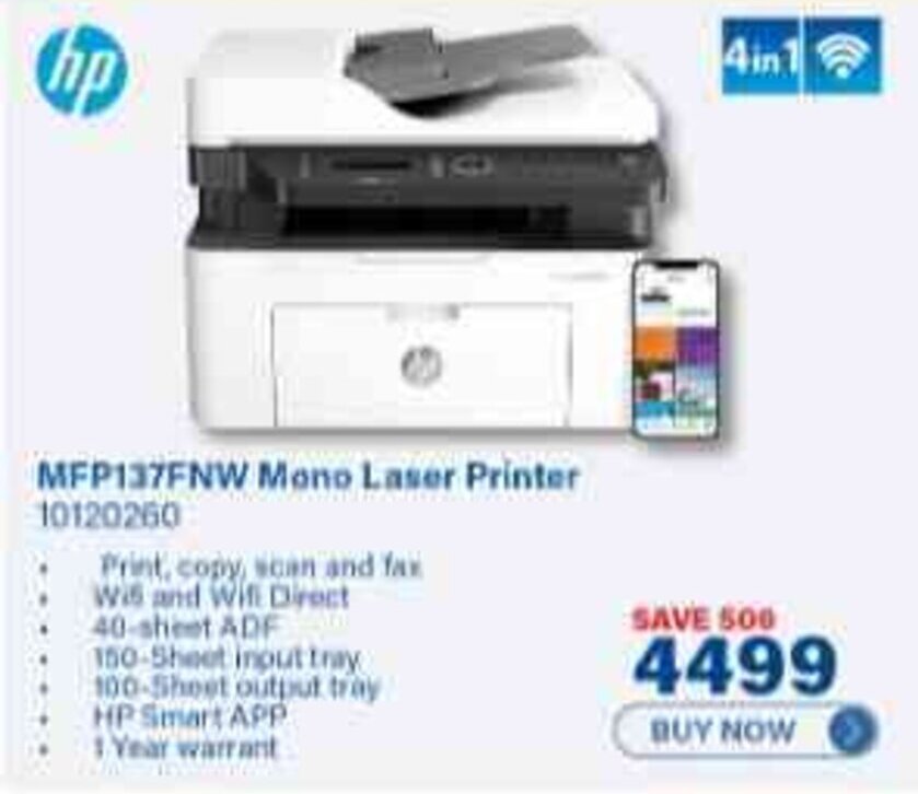 MFP137FNW Mono Laser Printer offer at Incredible Connection