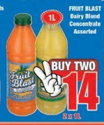 Fruit Blast Dairy Blend Concentrate Assorted 2x1L