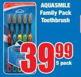 Boxer AQUASMILE Family Pack Toothbrush offer