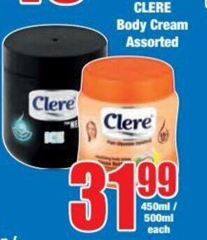 Boxer CLERE Body Cream Assorted offer