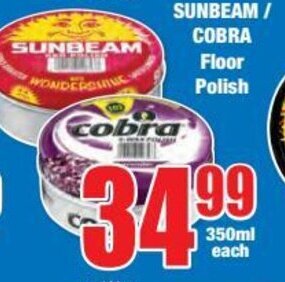 SUNBEAM / COBRA Floor Polish