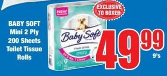 Boxer BABY SOFT Mini 2 Ply 200 Sheets Toilet Tissue Rolls offer
