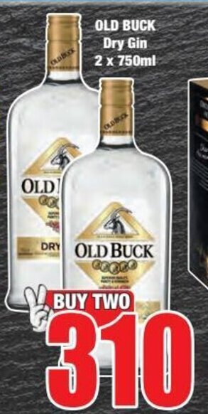 Boxer OLD BUCK Dry Gin 2 x 750ml offer