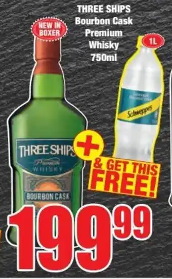 Boxer THREE SHIPS Bourbon Cask Premium Whisky 750ml offer