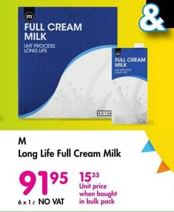 Makro M Long Life Full Cream Milk offer
