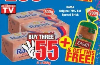 Boxer Rama Original 70% Fat Spread Brick 3x500g offer