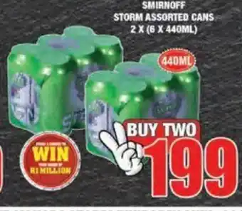 Boxer Smirnoff Storm Assorted Cans 2 x (6x440ml) offer