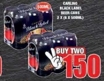 Boxer Carling Black Label Beer Cans 2 x (6x500ml) offer
