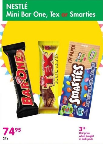 Makro NESTLÉ Mini Bar One, Tex or Smarties offer