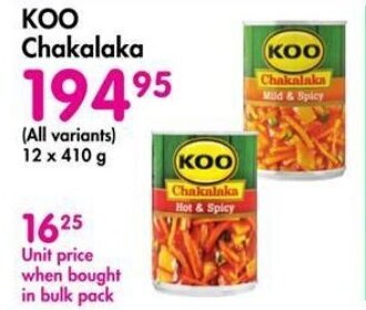 Makro KOO Chakalaka (All variants) offer