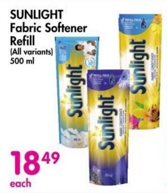 Makro SUNLIGHT Fabric Softener Refill (All variants) 500 ml offer