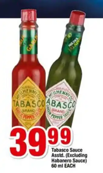 OK Foods Tabasco Sauce Asstd. 60ml each offer