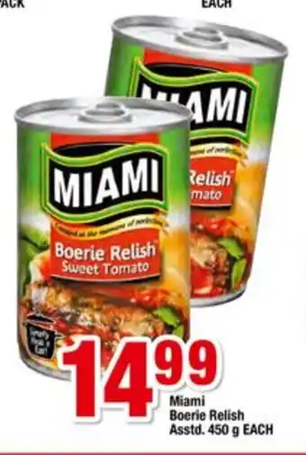 OK Foods Miami Boerie Relish Asstd 450g each offer