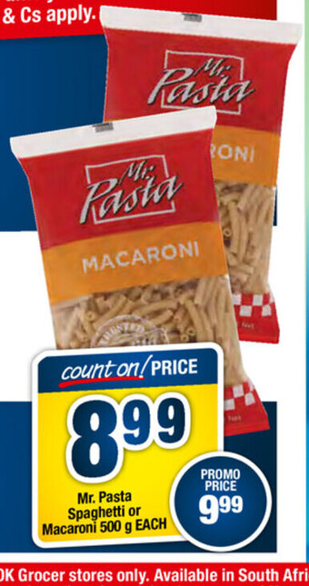 OK Foods Mr. Pasta Spaghetti or Macaroni 500g each offer