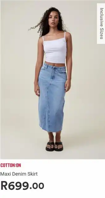 Maxi denim skirt