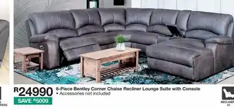 House & Home Chaise recliner lounge with console offer