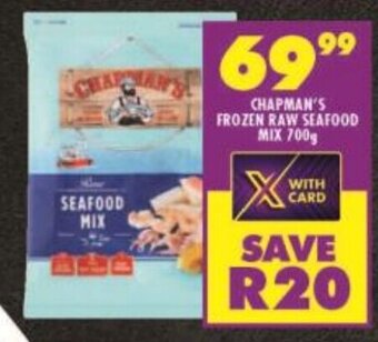Shoprite CHAPMAN'S FROZEN RAW SEAFOOD MIX 700g offer